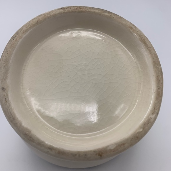 Mid Century Found Footed Ceramic Cigar Ashtray Half Circle Flag Logo Silver Rim - Picture 10 of 12